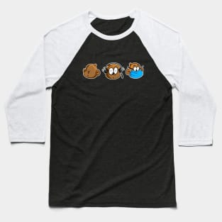 3 Wise Monkeys Baseball T-Shirt